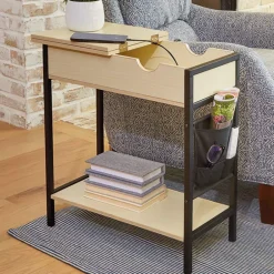 Accent Storage Side Table with Flip-Top and Charging Outlet