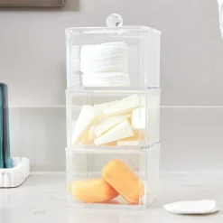 Acrylic Vanity Storage Containers - Set of 3