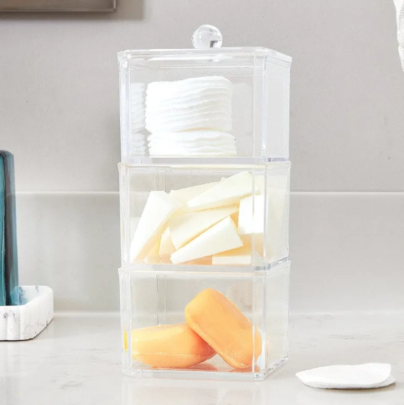 Acrylic Vanity Storage Containers - Set of 3