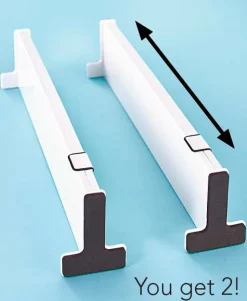 Adjustable Plastic Drawer Dividers - For Kitchen or Bedroom - Set of 2