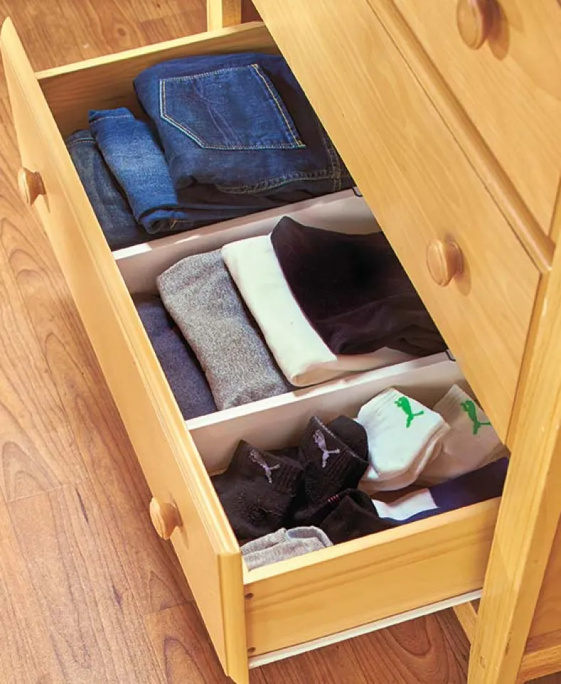 Adjustable Plastic Drawer Dividers - For Kitchen or Bedroom - Set of 2