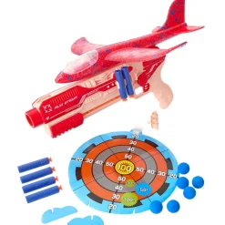 Airplane Launcher And Foam Ball Dart Blaster Gun Kids Fun Shooting Set