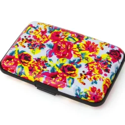 Aluminum Card Holder Hard Shell Floral