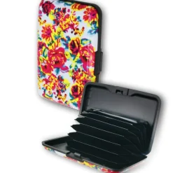 Aluminum Card Holder Hard Shell Floral