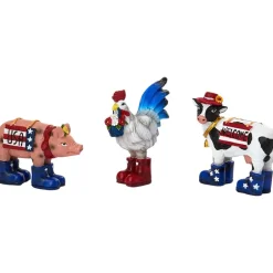 Americana Cow Pig And Rooster Set of 3 Tabletop Decor