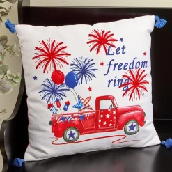 Americana Embroidered Accent Pillow