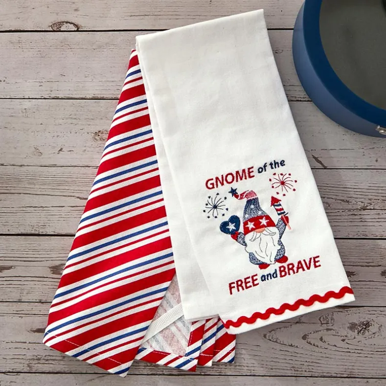 Americana Kitchen Towels Embroidered Set of 2