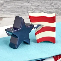 Americana Patriotic Melamine Appetizer Plates - Set of 4