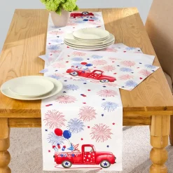 Americana Red Truck Table Runner