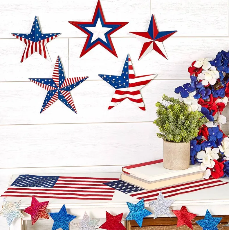 Americana Stars and Stripes Decor Set of 5 Stars