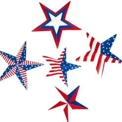 Americana Stars and Stripes Decor Set of 5 Stars