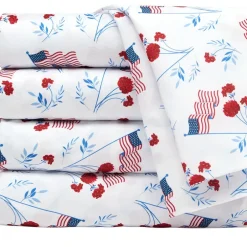 Americana Stars and Stripes Ultra-Soft 4-Pc. Sheet Set, Full/Queen or King