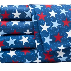 Americana Stars and Stripes Ultra-Soft 4-Pc. Sheet Set, Full/Queen or King