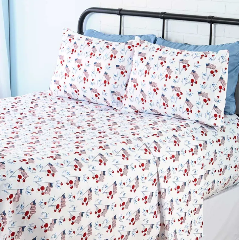 Americana Stars and Stripes Ultra-Soft 4-Pc. Sheet Set, Full/Queen or King
