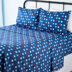 Americana Stars and Stripes Ultra-Soft 4-Pc. Sheet Set, Full/Queen or King