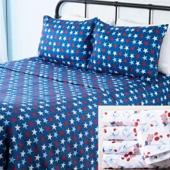 Americana Stars and Stripes Ultra-Soft 4-Pc. Sheet Set, Full/Queen or King
