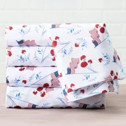 Americana Stars and Stripes Ultra-Soft 4-Pc. Sheet Set, Full/Queen or King
