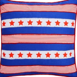 Americana Truck or Stars & Stripes Embroidered Decorative Pillow