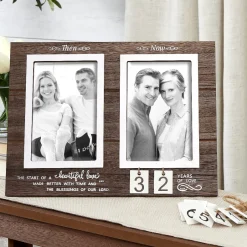Anniversary Then And Now Photo Frame With 4" x 6" Frame