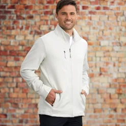 Aspire Men's Brushback Fleece Jacket Off-White