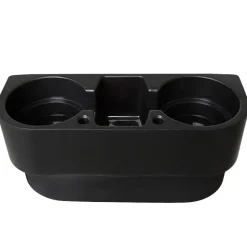 Auto Seat Gap 2 Cup Holder With Storage Holder Black Plastic
