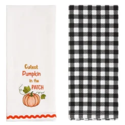 Autumn Embroidered Kitchen Towels, Set of 2