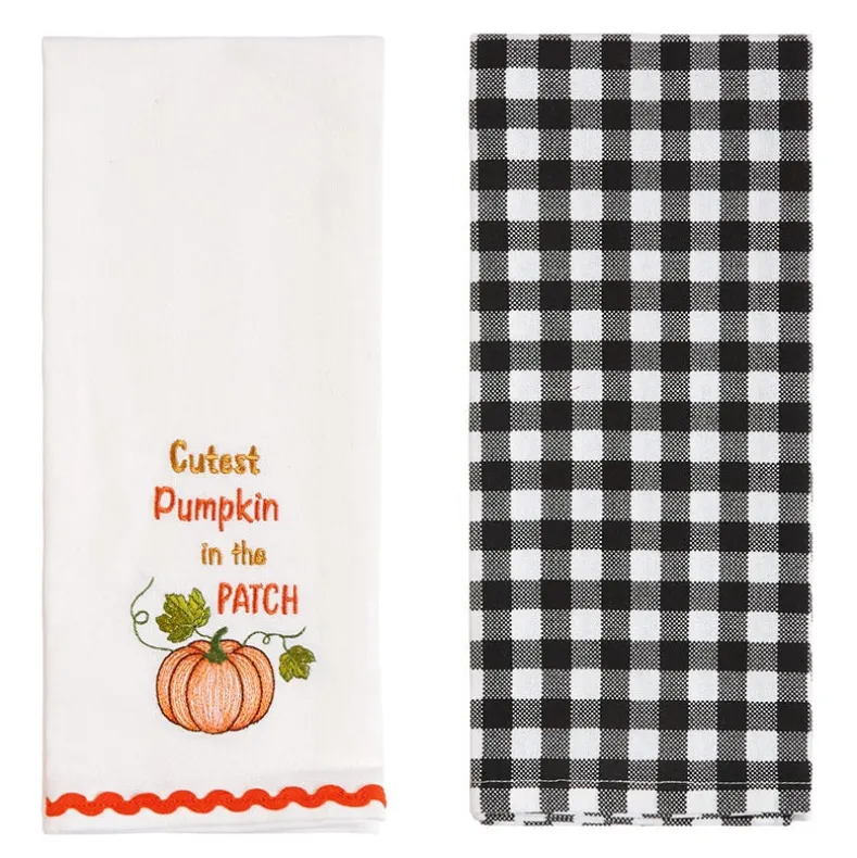 Autumn Embroidered Kitchen Towels, Set of 2