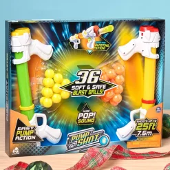 Ballist-X Pump-Shot Blaster Set - With 36 Soft Shot Balls and 25-Foot Range