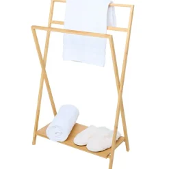 Bamboo Freestanding Towel Rack - Foldable