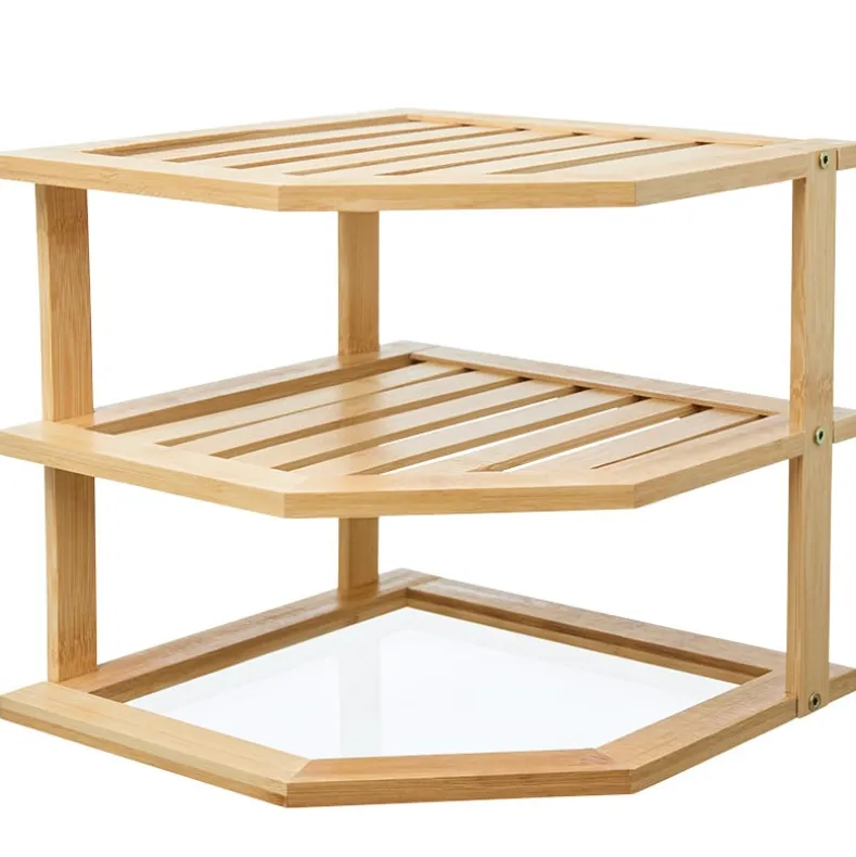 Bamboo Kitchen Counter Corner Shelf