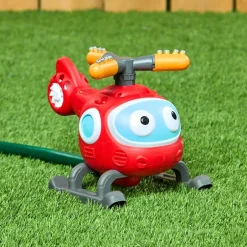 Baseball Helicopter Water Sprinkler 2-In-1 Outdoor Lawn Game Play Set