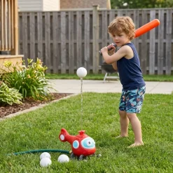 Baseball Helicopter Water Sprinkler 2-In-1 Outdoor Lawn Game Play Set