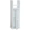 Bathroom Storage Unit with Cupboard and Toilet Paper Dispenser