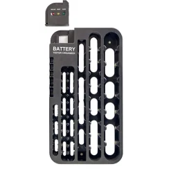 Battery Tester and Organizer Holds Up To 72 Various Size Batteries