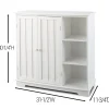 Beadboard Storage Cabinet with 3 Shelves and Cupboard