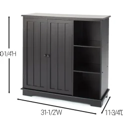 Beadboard Storage Cabinet with 3 Shelves and Cupboard