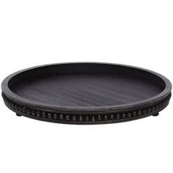 Beaded Wood Round Trays