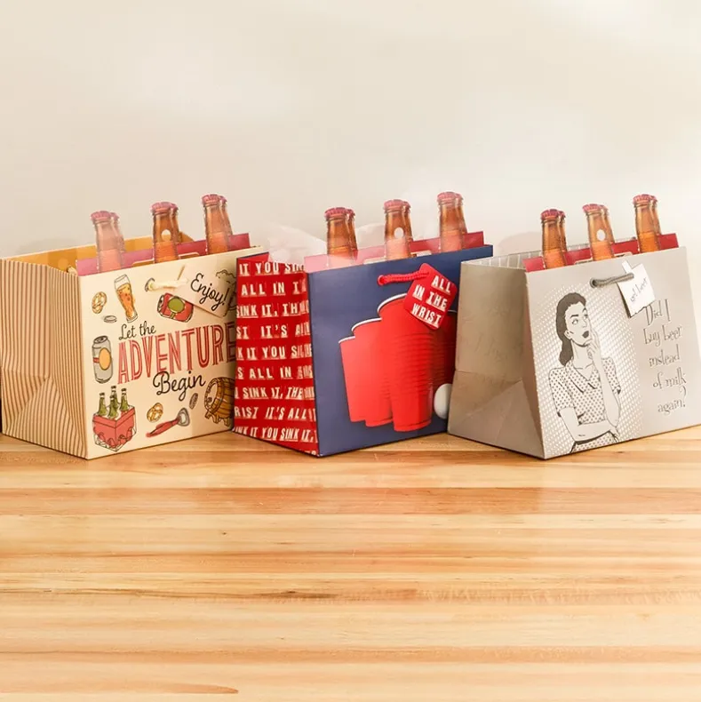 Beer Bottle Gift Bag Set - 3-Pk.