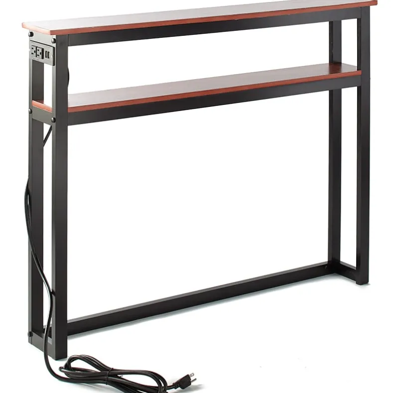 Behind-the-Sofa Long and Narrow Console Table with USB Port and Outlet