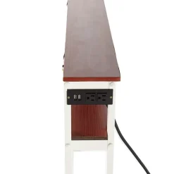 Behind-the-Sofa Long and Narrow Console Table with USB Port and Outlet