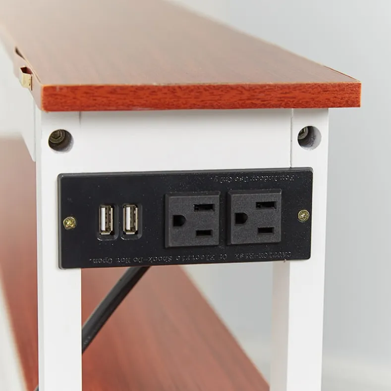 Behind-the-Sofa Long and Narrow Console Table with USB Port and Outlet