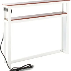 Behind-the-Sofa Long and Narrow Console Table with USB Port and Outlet