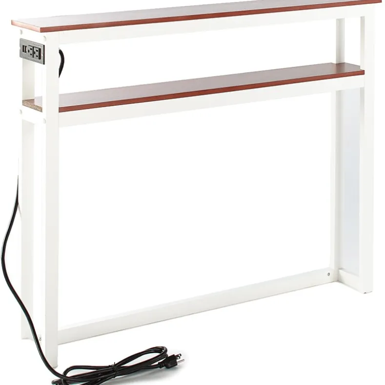 Behind-the-Sofa Long and Narrow Console Table with USB Port and Outlet