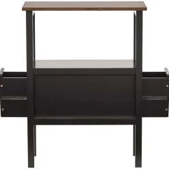Black Accent Side Table with Dual Drawers - 24