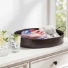 Black Galvanized Oval Serving Tray