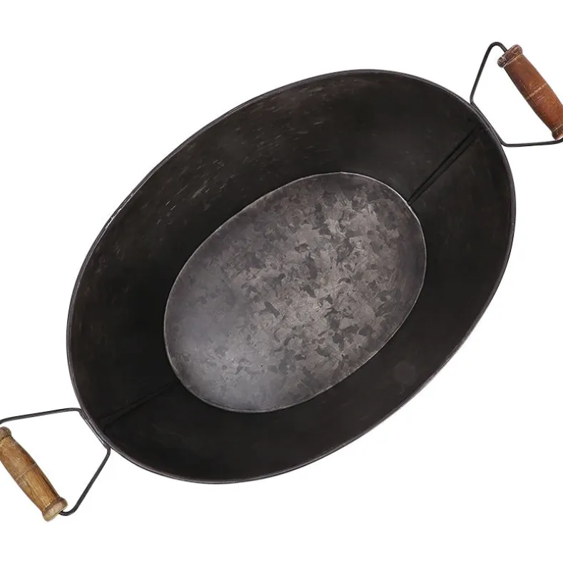 Black Metal Galvanized Ice Bucket Cooler