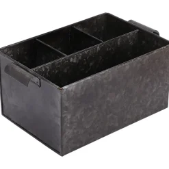 Black Metal Galvanized Utensil Caddy