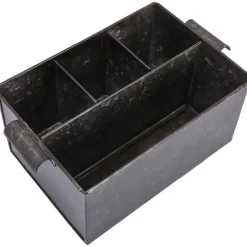 Black Metal Galvanized Utensil Caddy