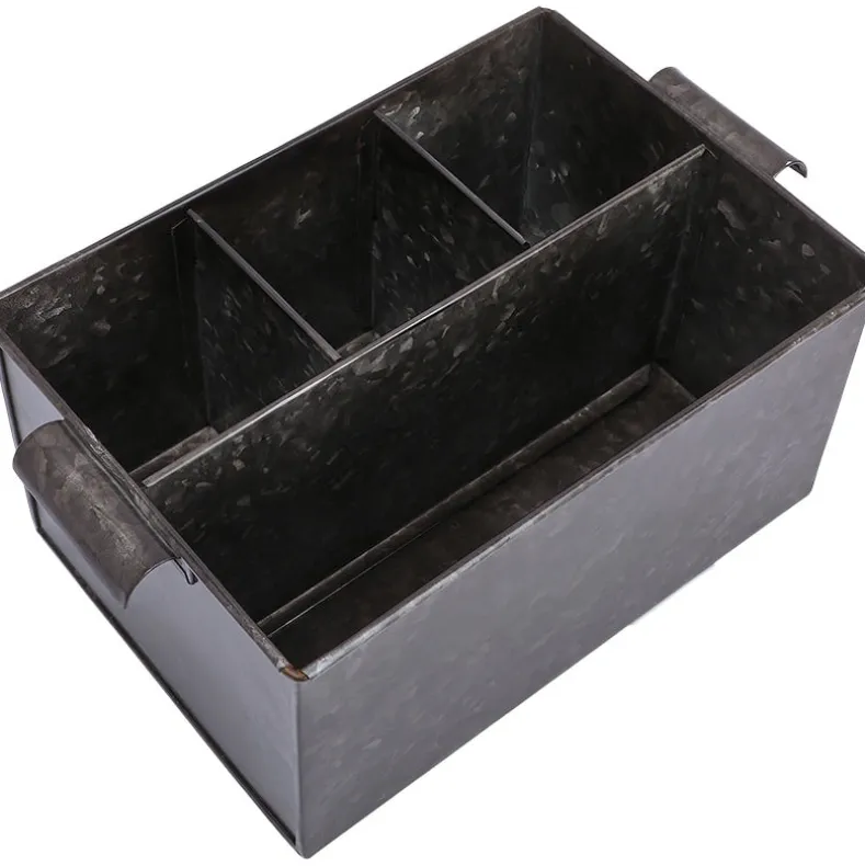 Black Metal Galvanized Utensil Caddy