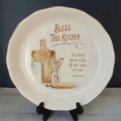 Bless This Kitchen Religious Decor - Pie Plate or Kitchen Prayer Plaque